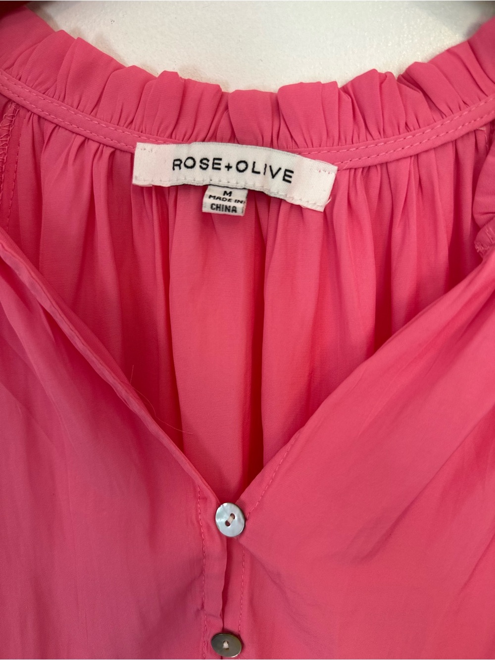 Rose & Olive Hot Pink Ruffle Sleeve Peasant Blouse - Picture 2 of 4